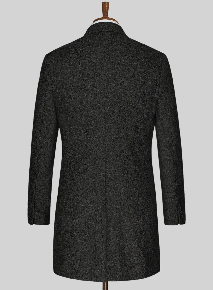 Light Weight Hamburg Charcoal Tweed Overcoat - Image 3
