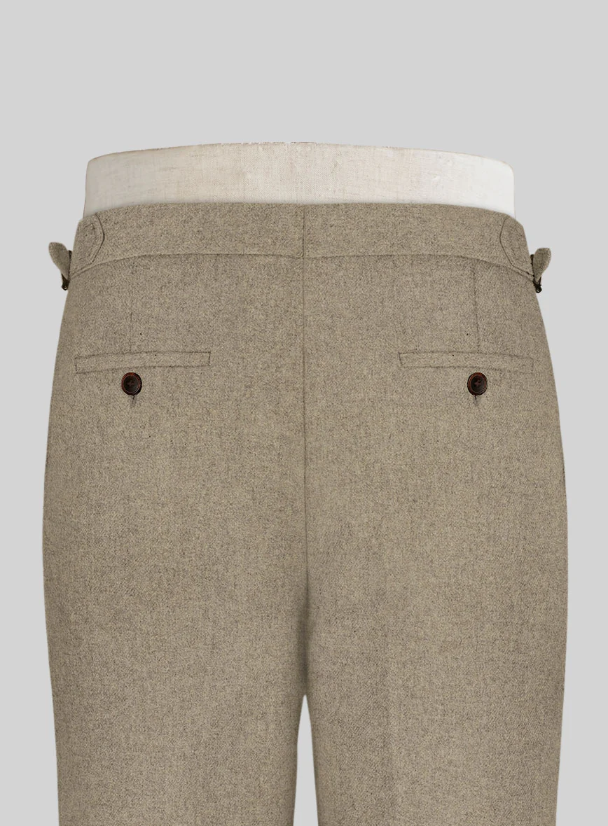 Light Weight Light Brown Highland Tweed Trousers - Image 2