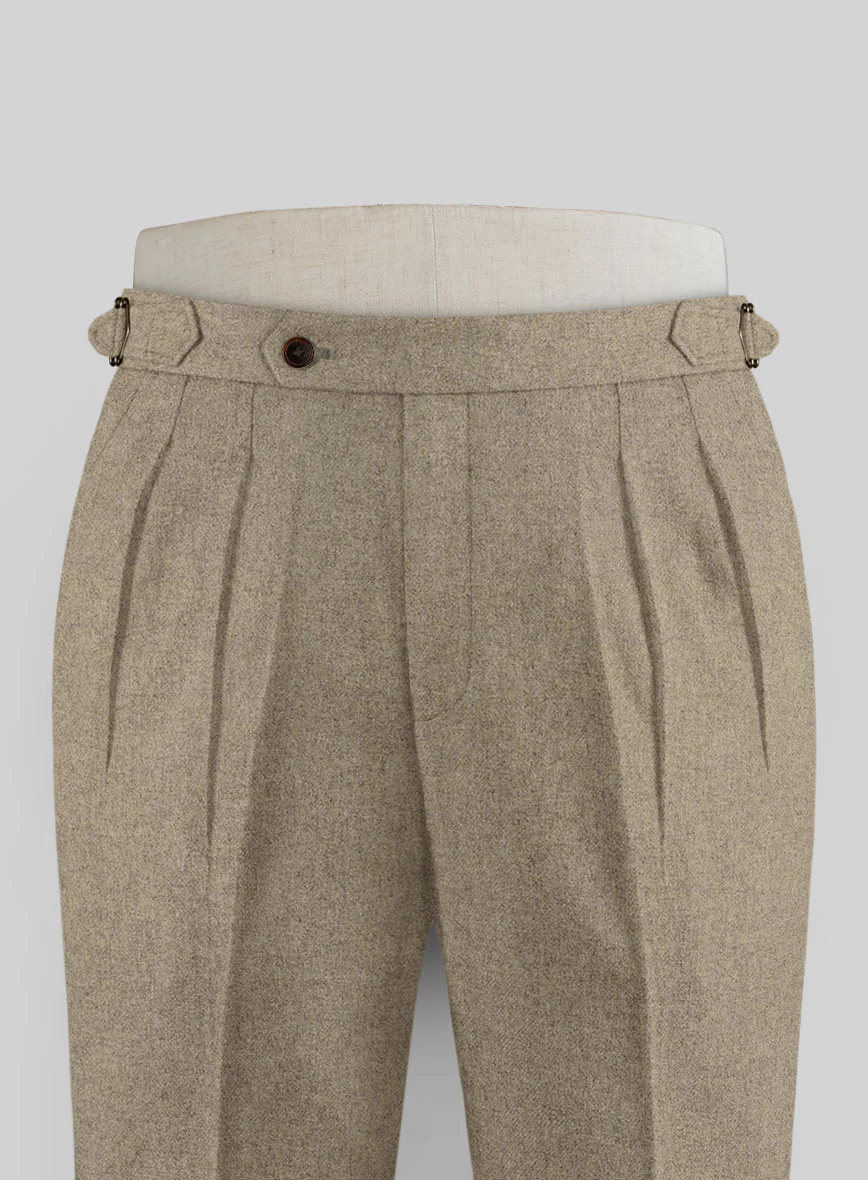 Light Weight Light Brown Highland Tweed Trousers - Image 3