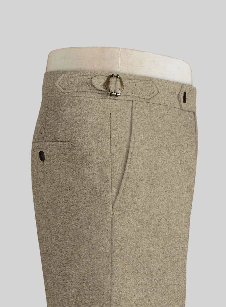 Light Weight Light Brown Highland Tweed Trousers - Image 4