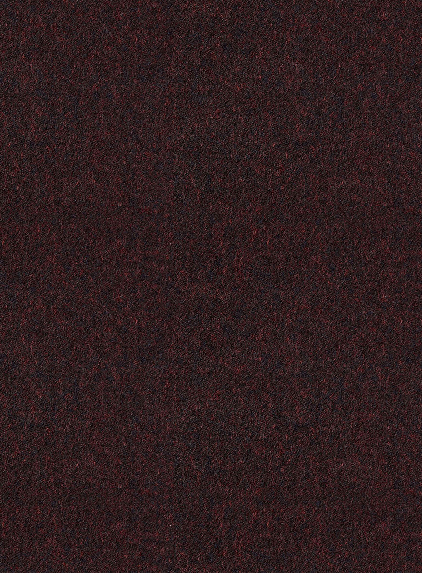 Light Weight Melange Wine Tweed Pea Coat - Image 3