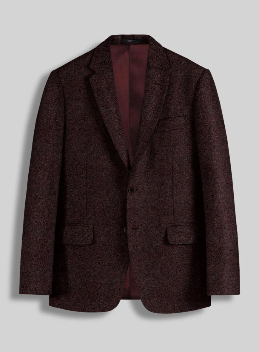 Light Weight Melange Wine Tweed Suit - Image 3