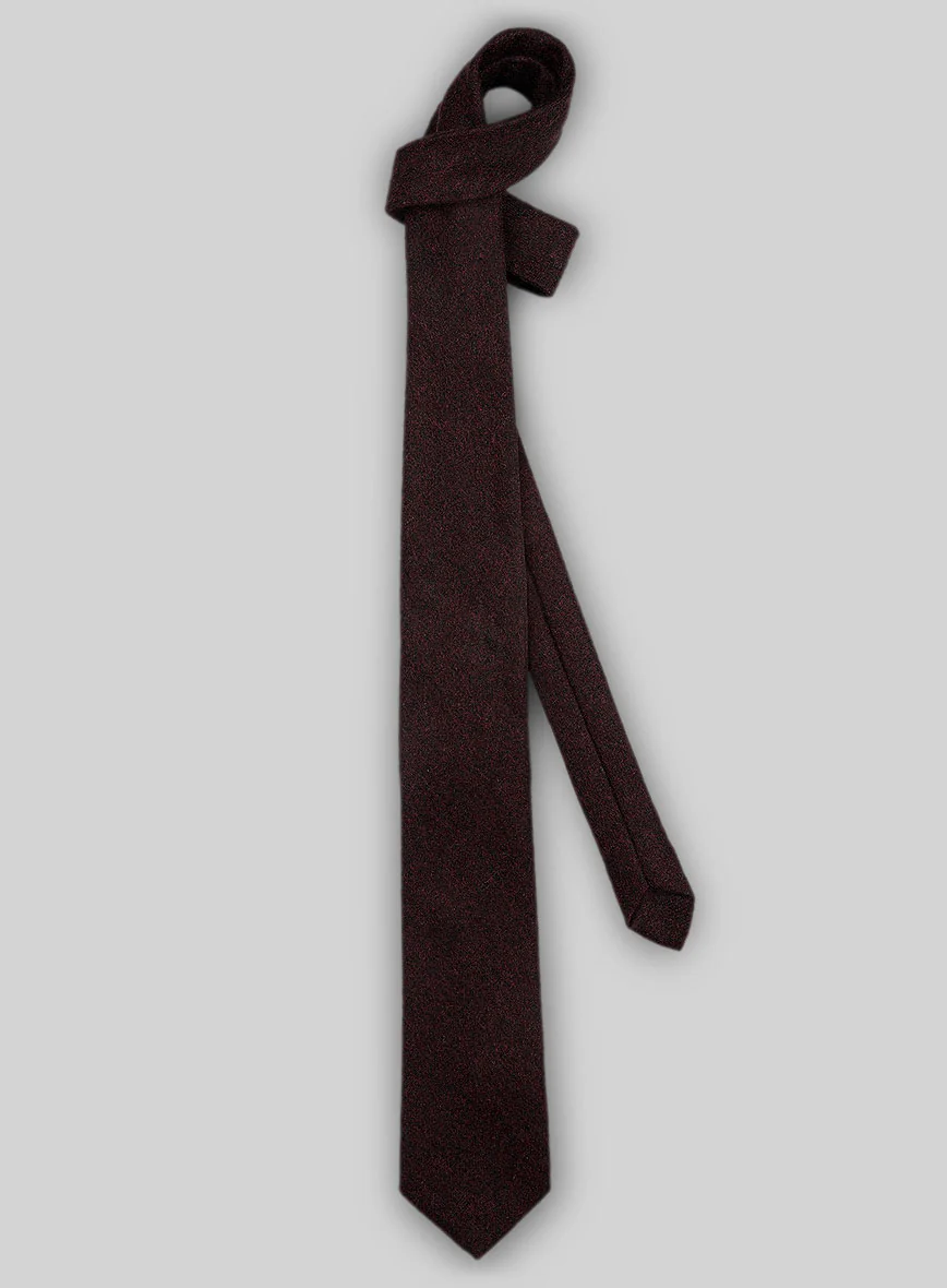 Tweed Tie - Melange Wine - Image 2