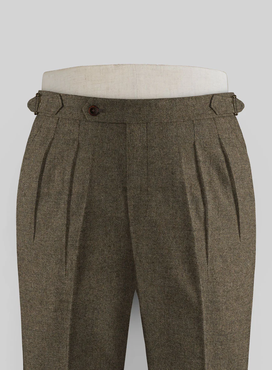 Light Weight Rust Brown Highland Tweed Trousers - Image 2