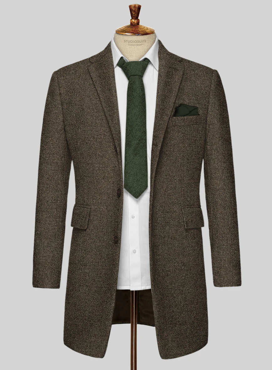 Light Weight Rust Brown Tweed Overcoat - Image 2