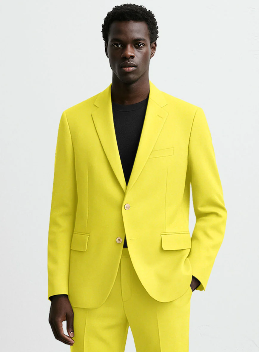 Lime Yellow Napoli Stretch Light Weight Cotton Jacket - Image 2