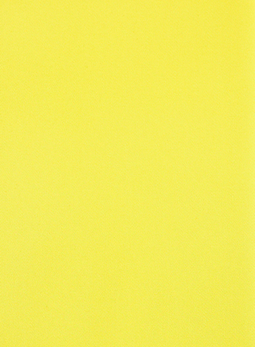 Lime Yellow Napoli Stretch Light Weight Cotton Pants - Image 3