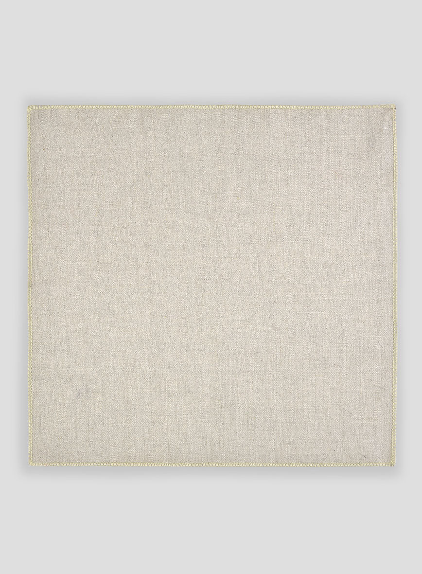 Linen Pocket Square - Heavy Linen Beige - Image 3