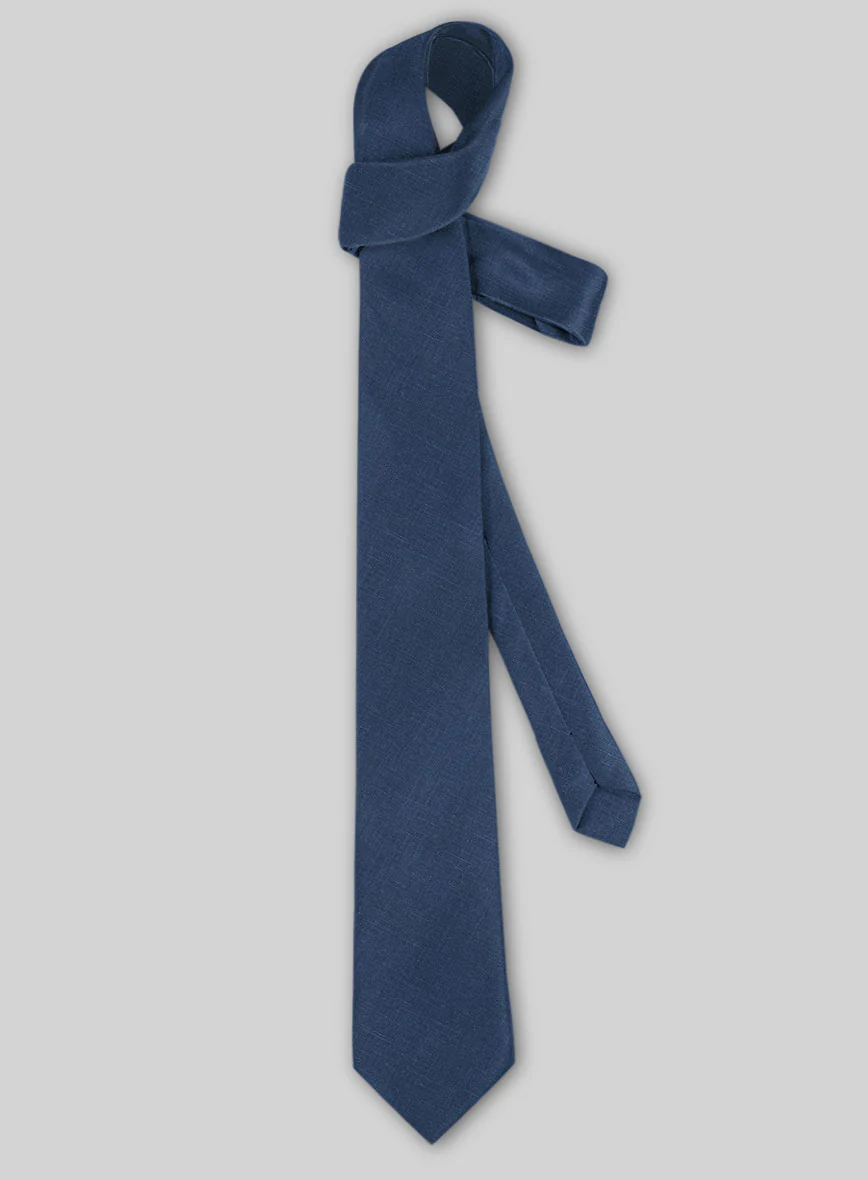 Linen Tie - Azure Blue - Image 2