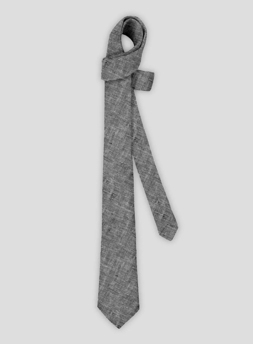 Linen Tie - Chambray Black - Image 2