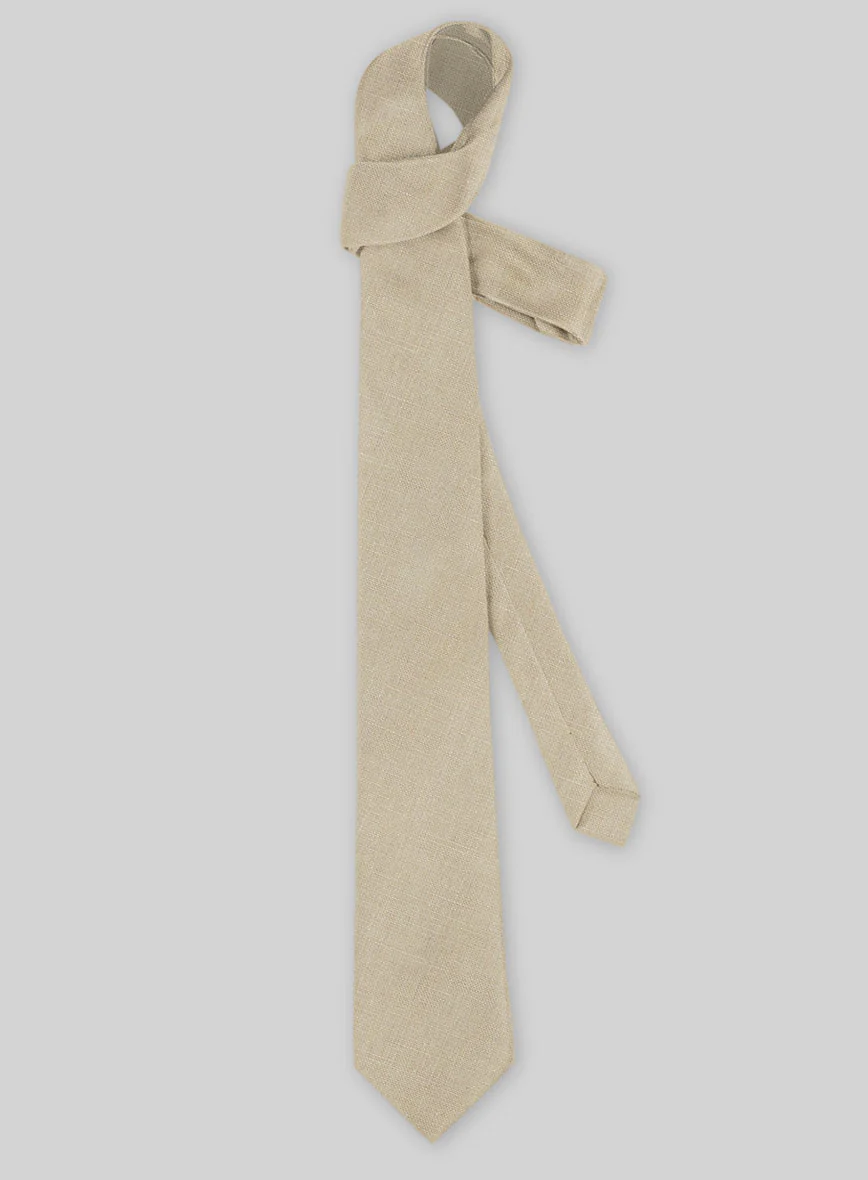Linen Tie - Maple Khaki - Image 2