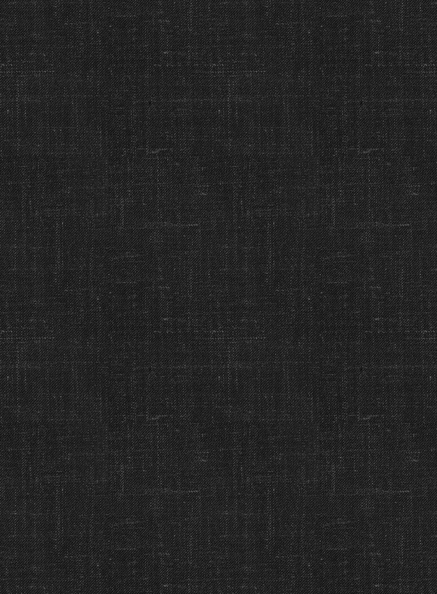 London Loom Black Twill Wool Silk Linen Jacket - Image 4