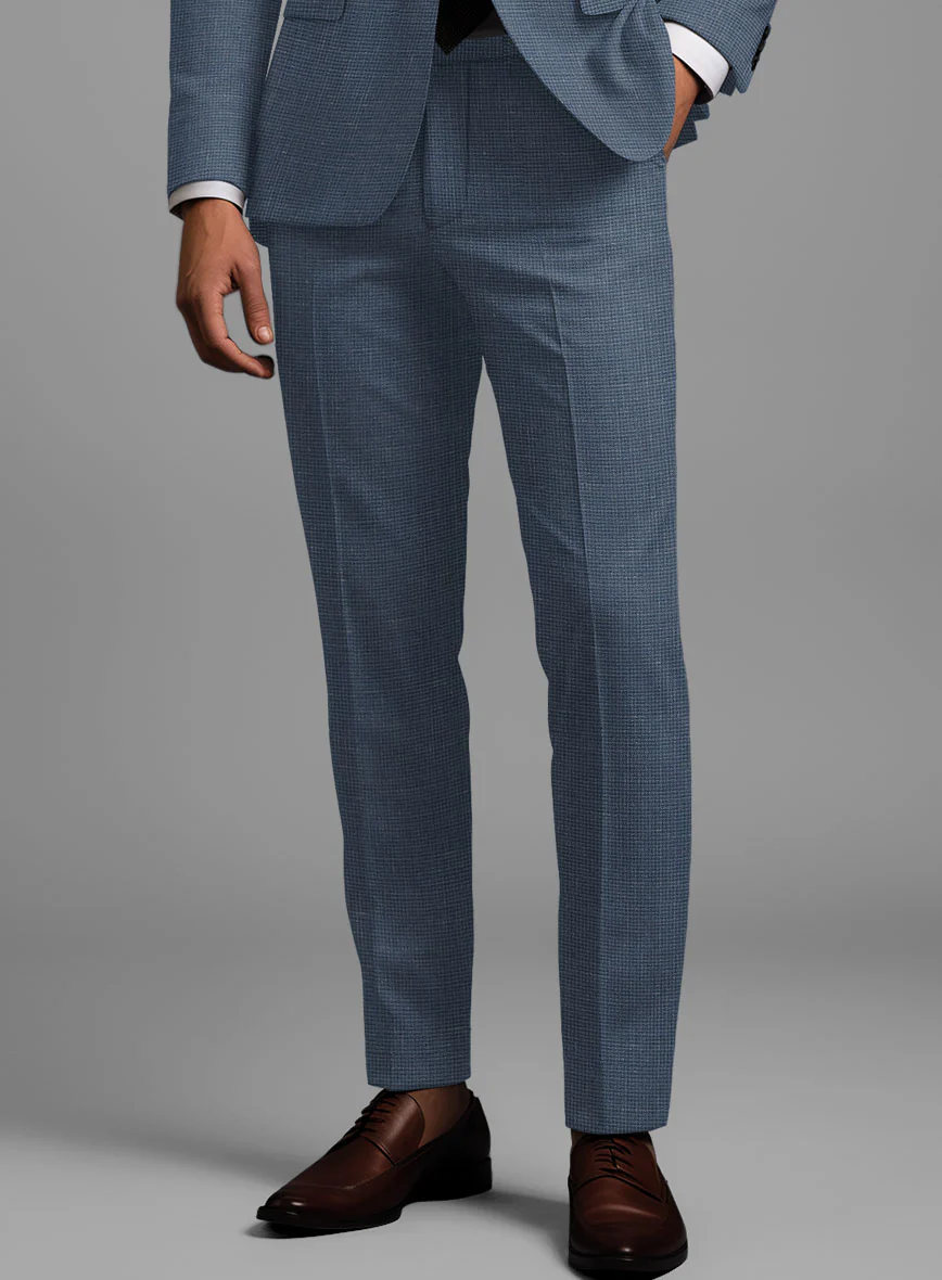 London Loom Blue Abelardo Wool Silk Linen Suit - Image 7