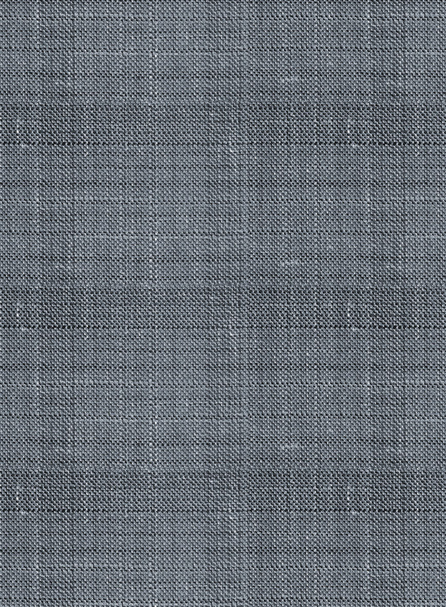 London Loom Blue Bruna Wool Silk Linen Jacket - Image 4