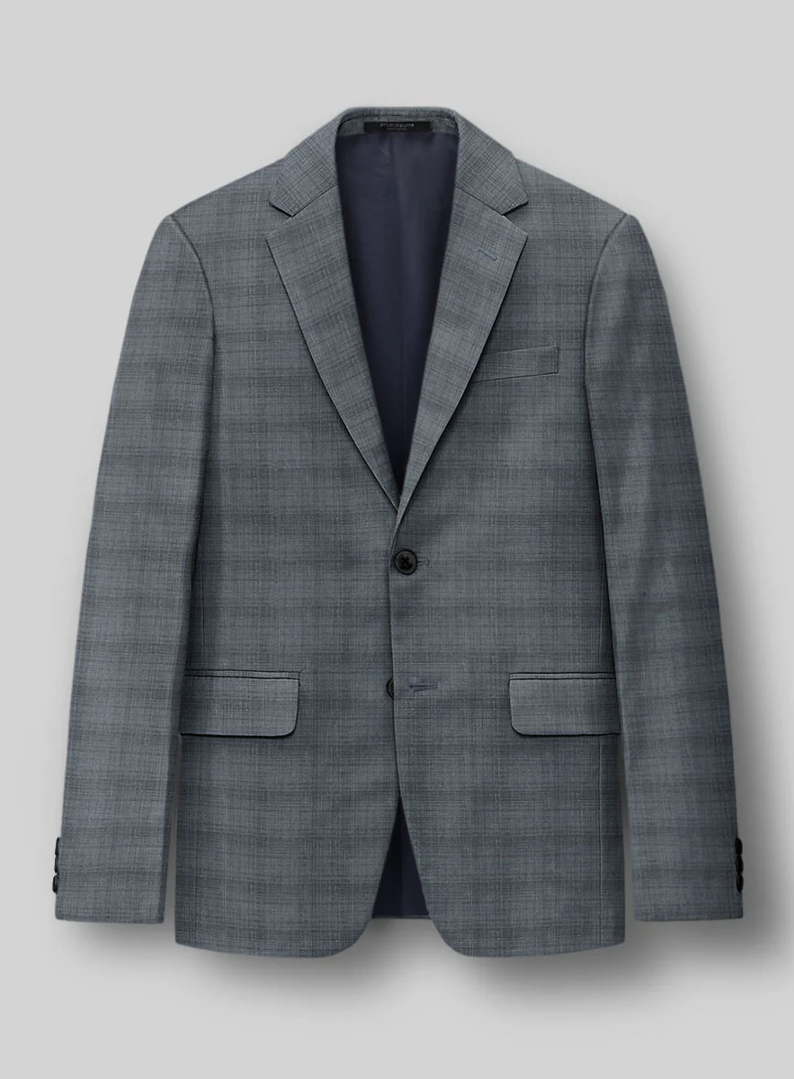 London Loom Blue Bruna Wool Silk Linen Suit - Image 5
