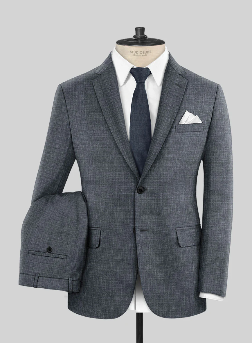 London Loom Blue Eufemia Wool Silk Linen Suit - Image 2