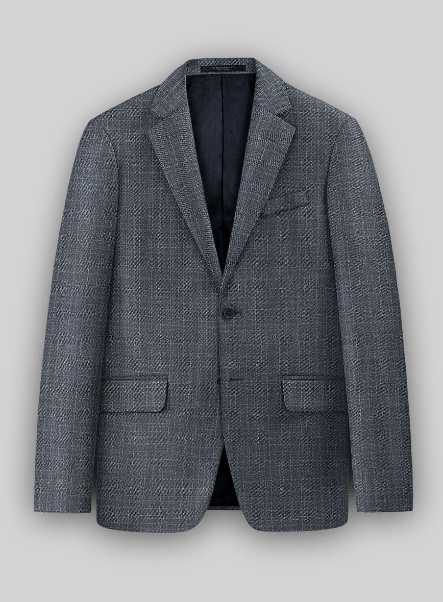 London Loom Blue Eufemia Wool Silk Linen Suit - Image 5