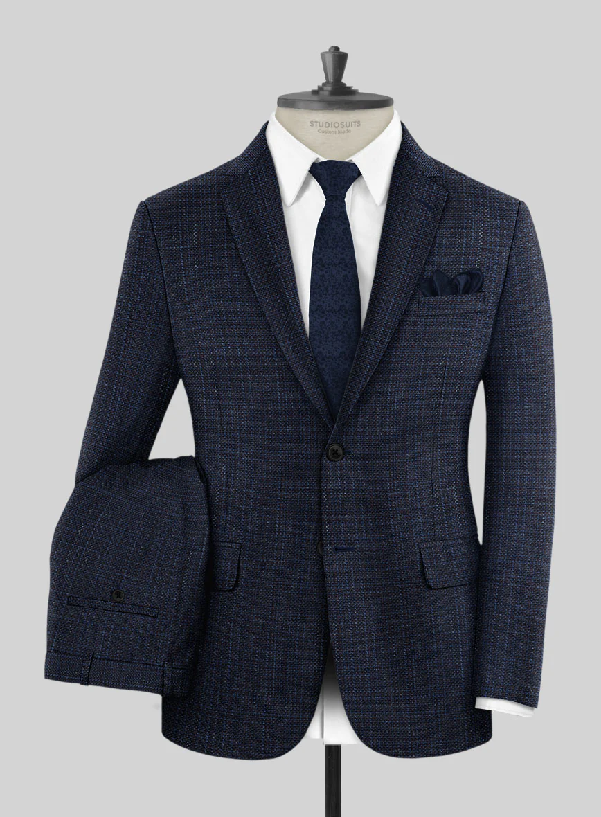 London Loom Blue Ilaria Wool Silk Linen Suit - Image 2