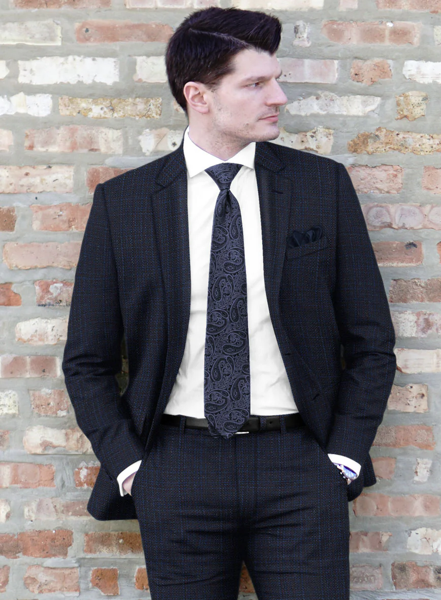 London Loom Blue Ilaria Wool Silk Linen Suit - Image 3