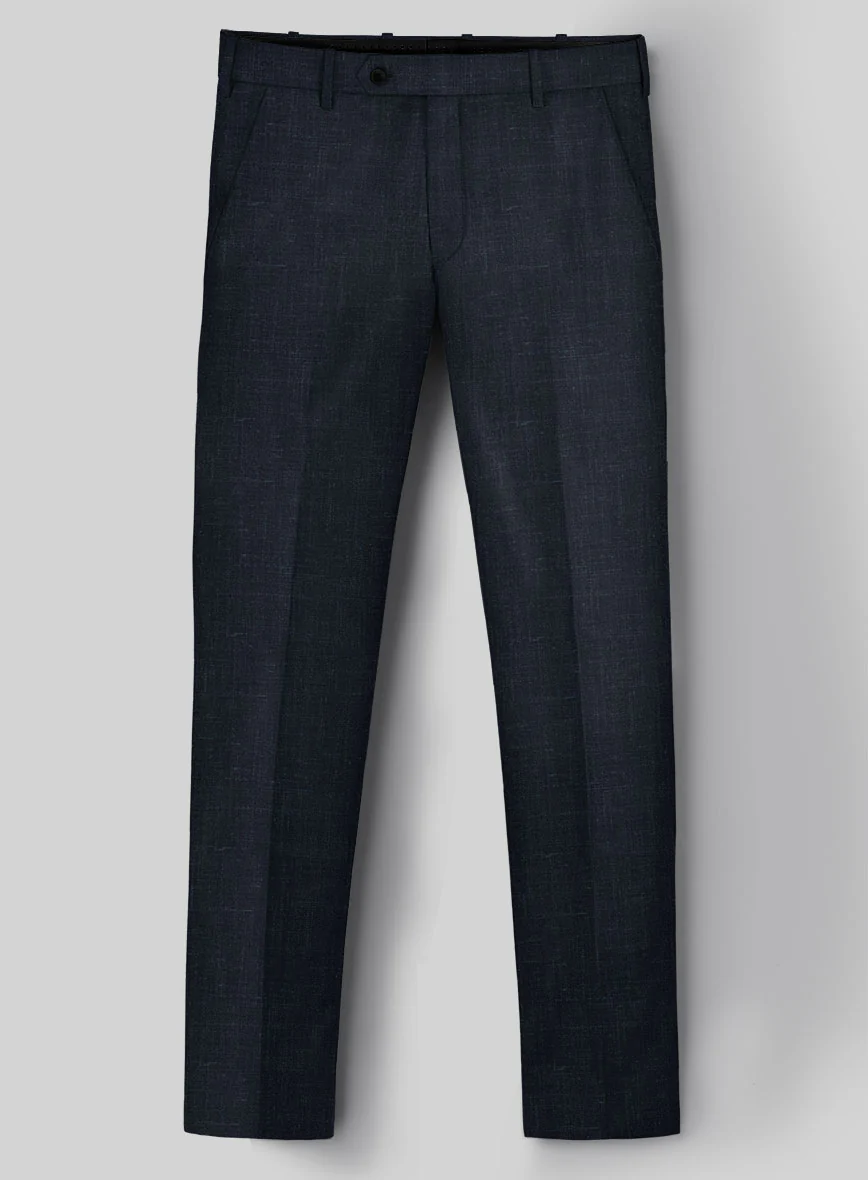 London Loom Blue Twill Wool Silk Linen Suit - Image 7