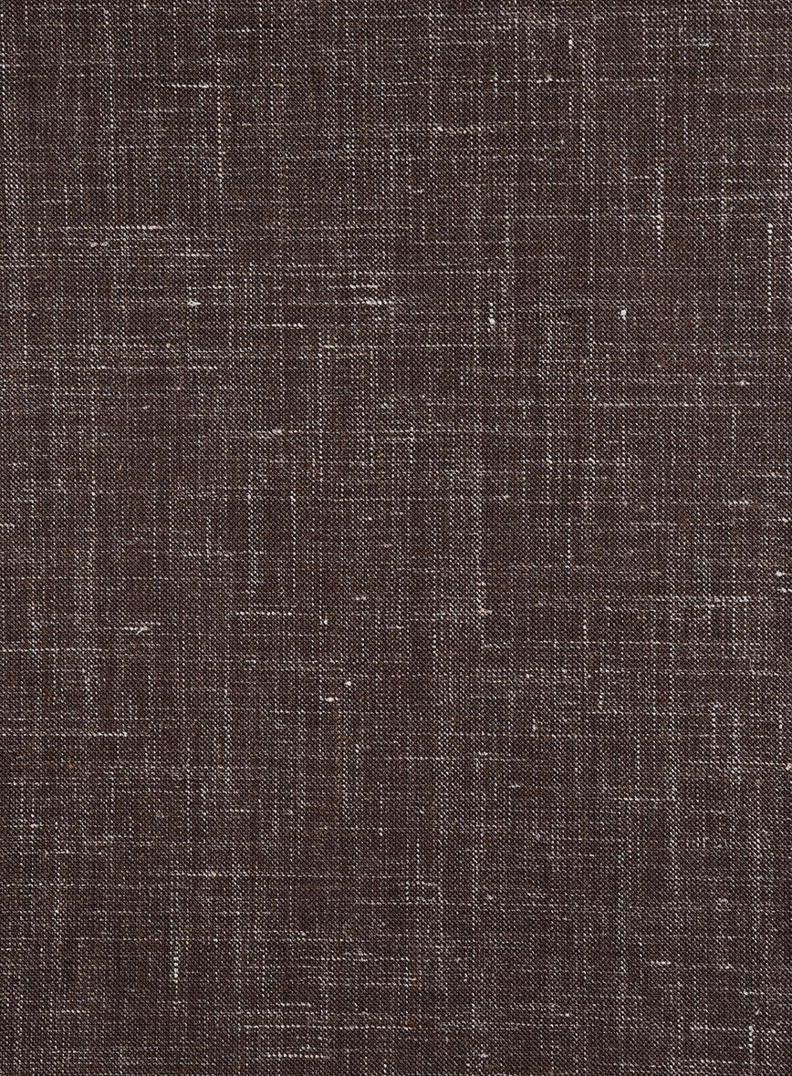 London Loom Brown Gionel Wool Linen Pants - Image 3