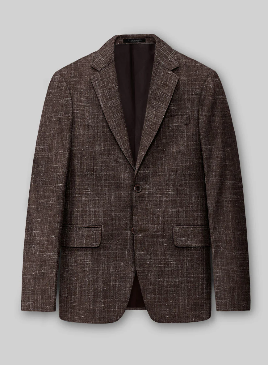 London Loom Brown Gionel Wool Linen Suit - Image 3