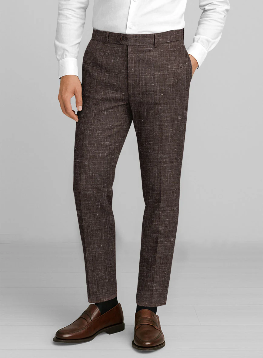 London Loom Brown Gionel Wool Linen Suit - Image 5