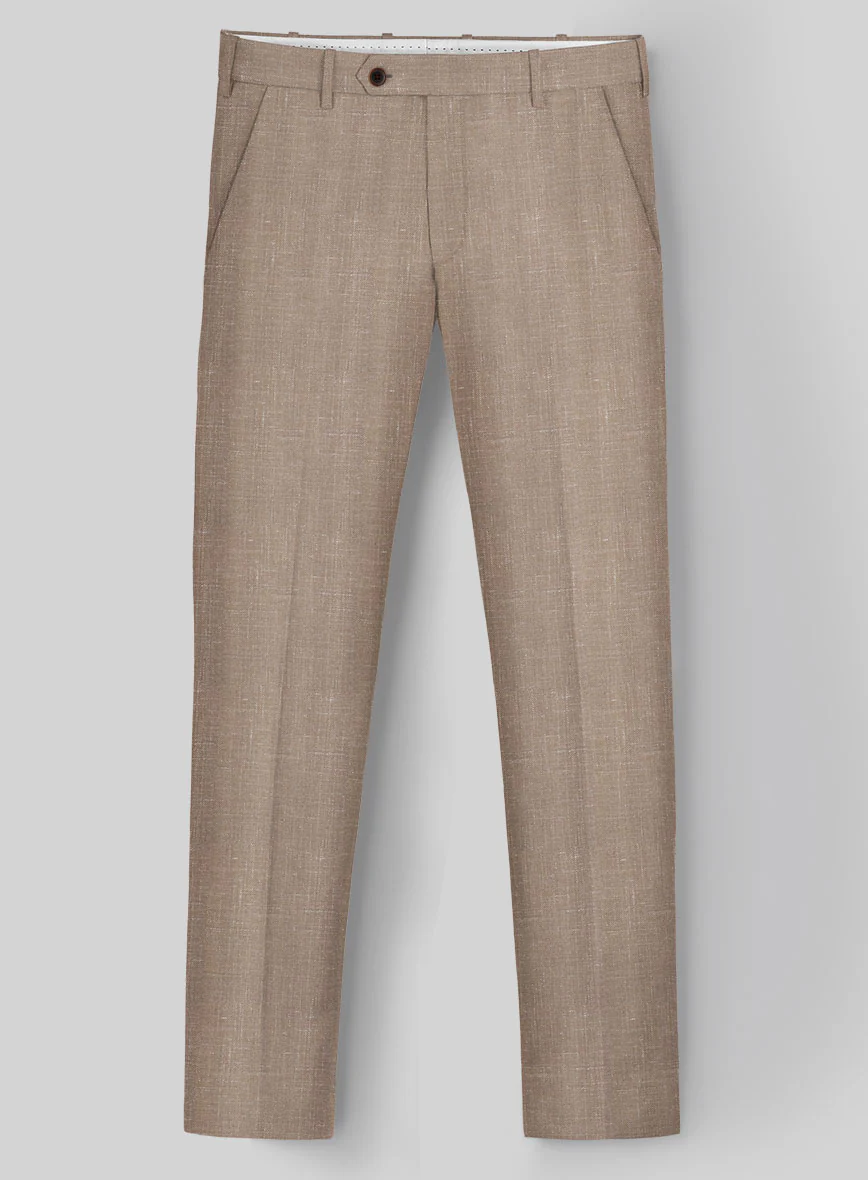 London Loom Brown Herringbone Wool Silk Linen Suit - Image 7
