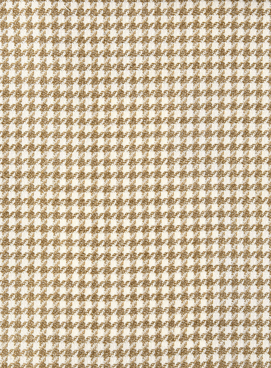 London Loom Brown Houndstooth Wool Silk Linen Suit - Image 6