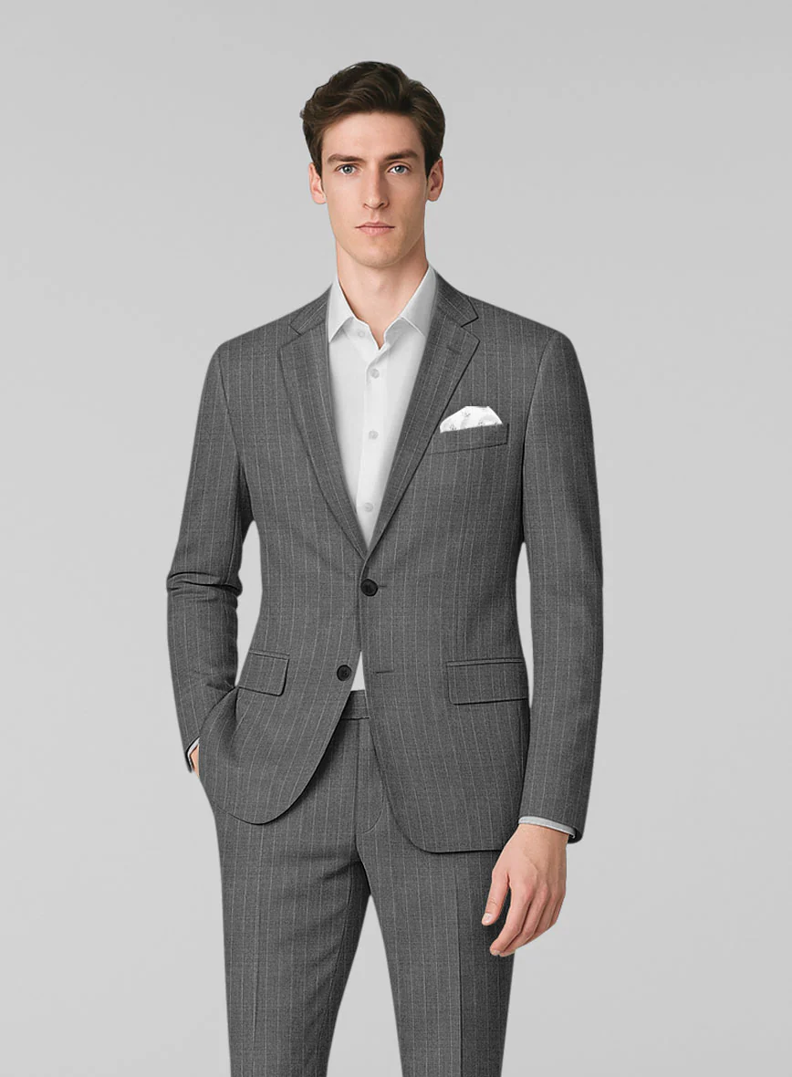 London Loom Dariox Stripe Wool Suit - Image 2