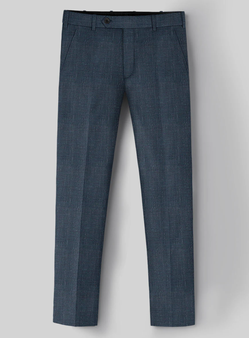 London Loom Dark Blue Abelardo Wool Silk Linen Suit - Image 6