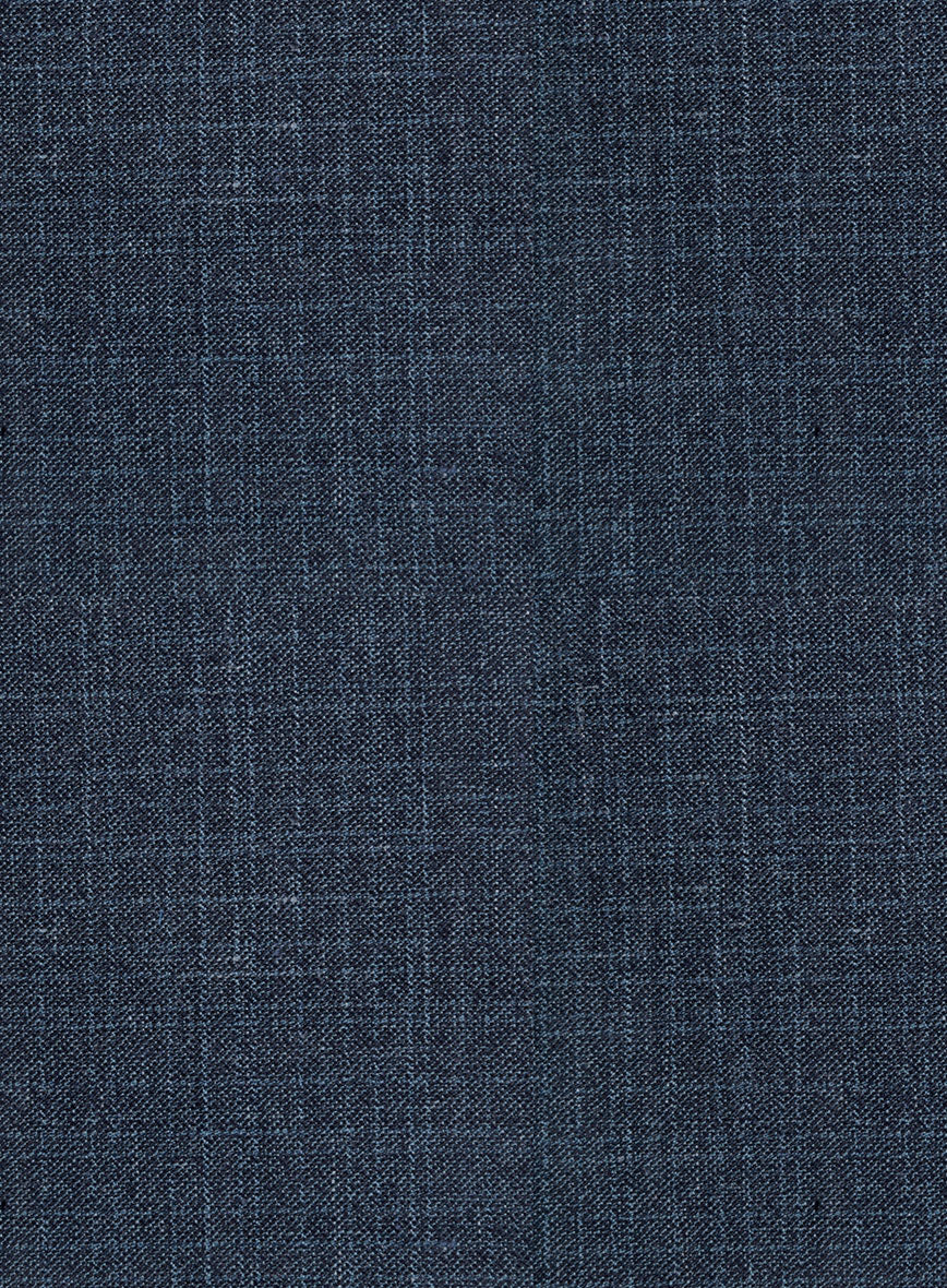 London Loom Dark Blue Eufemia Wool Silk Linen Jacket - Image 4
