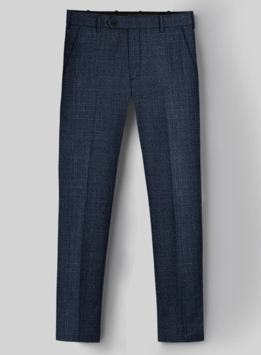 London Loom Dark Blue Eufemia Wool Silk Linen Suit - Image 6