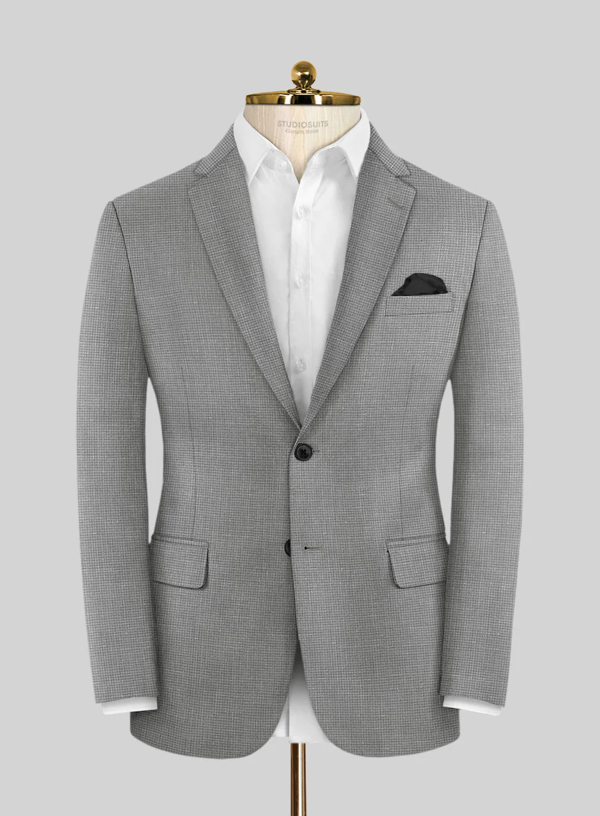 London Loom Gray Abelardo Wool Silk Linen Jacket - Image 3