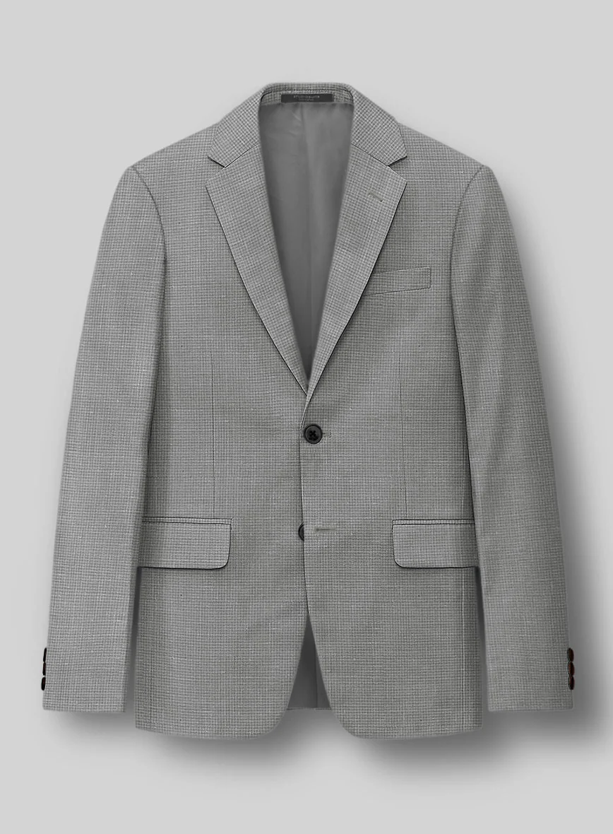 London Loom Gray Abelardo Wool Silk Linen Suit - Image 5