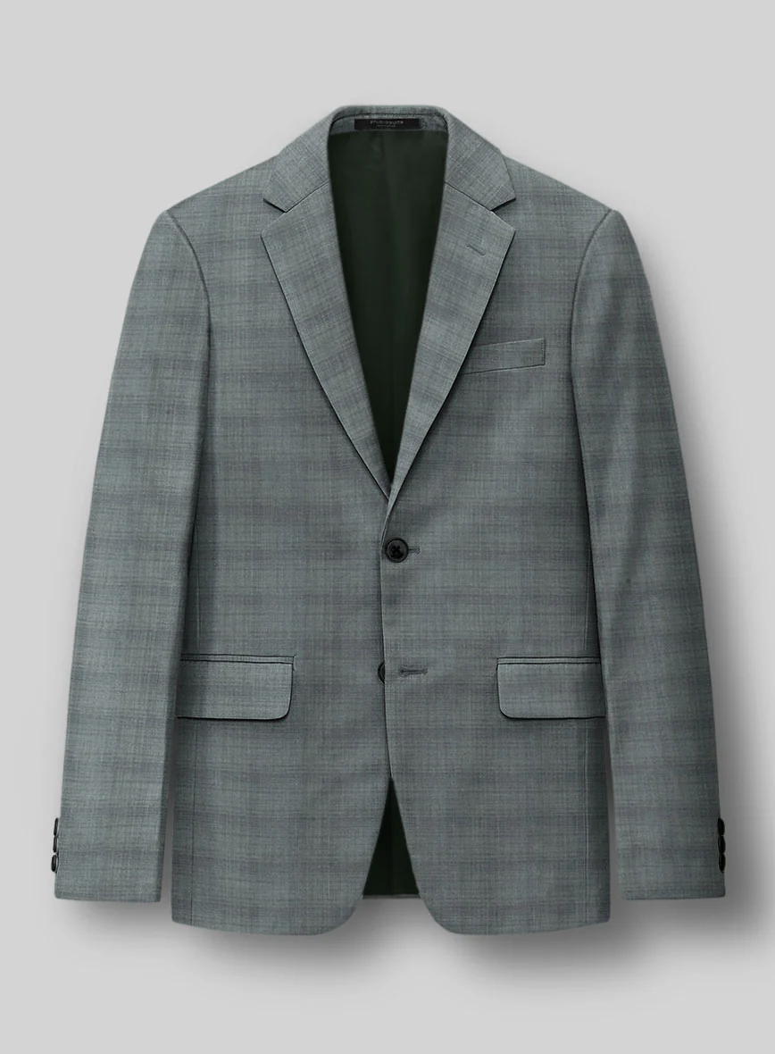London Loom Gray Blue Bruna Wool Silk Linen Suit - Image 5
