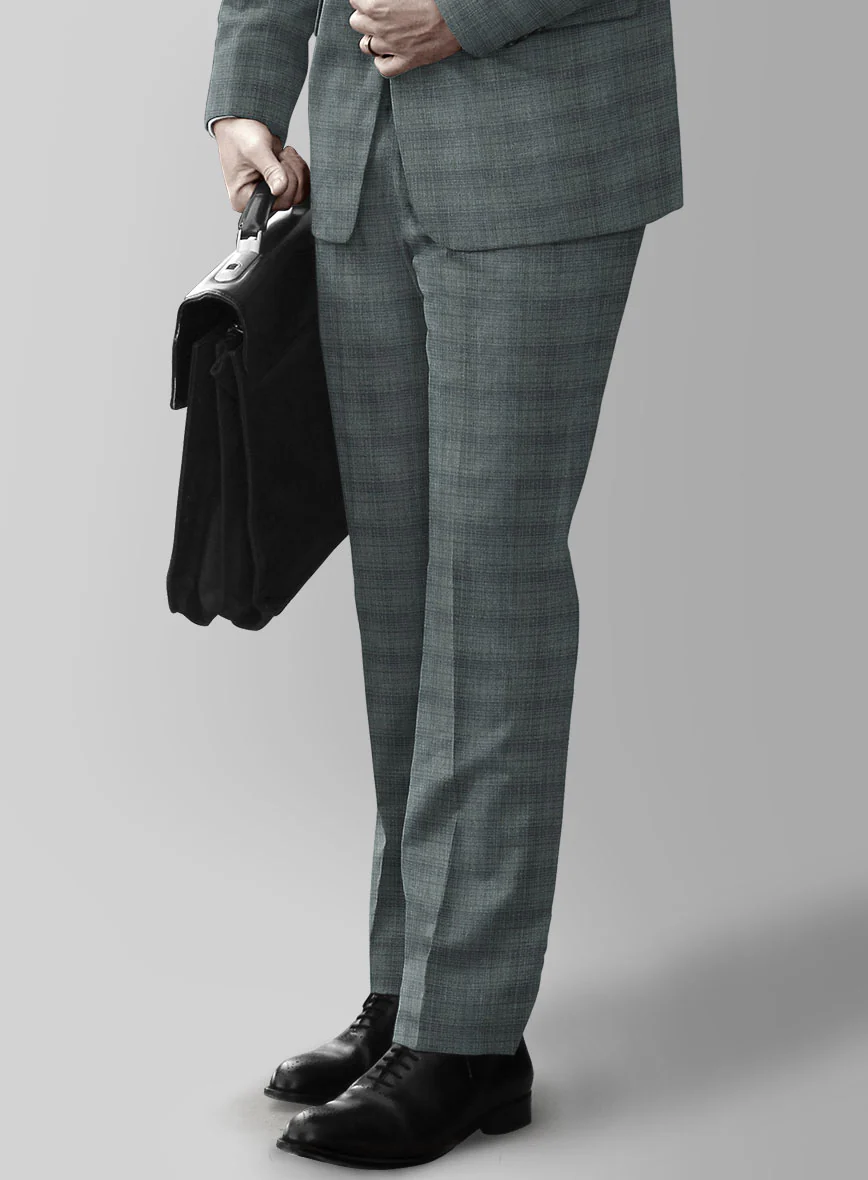 London Loom Gray Blue Bruna Wool Silk Linen Suit - Image 7