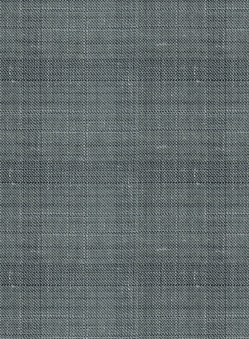 London Loom Gray Blue Bruna Wool Silk Linen Suit - Image 8