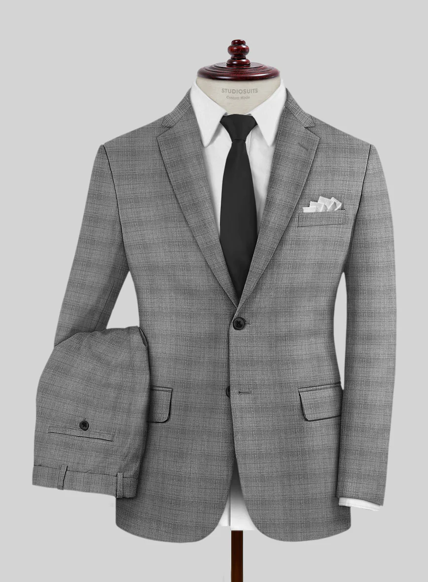 London Loom Gray Bruna Wool Silk Linen Suit - Image 2