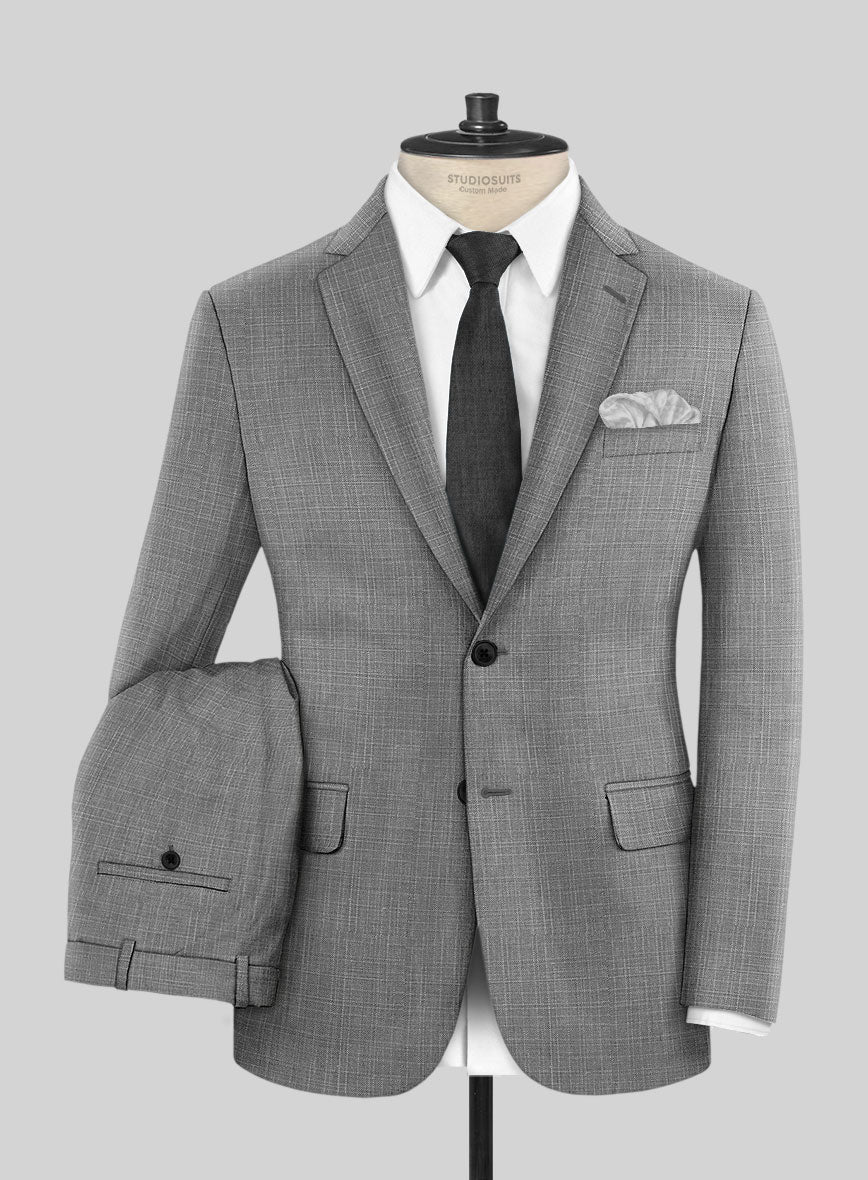 London Loom Gray Eufemia Wool Silk Linen Suit - Image 2
