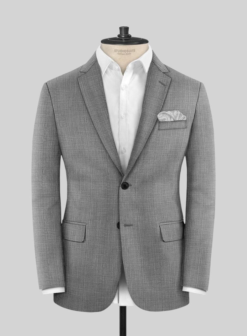 London Loom Gray Eufemia Wool Silk Linen Suit - Image 4