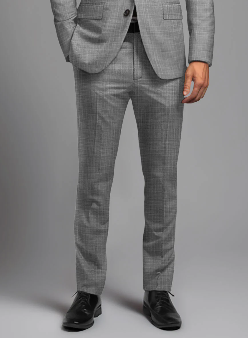 London Loom Gray Eufemia Wool Silk Linen Suit - Image 7
