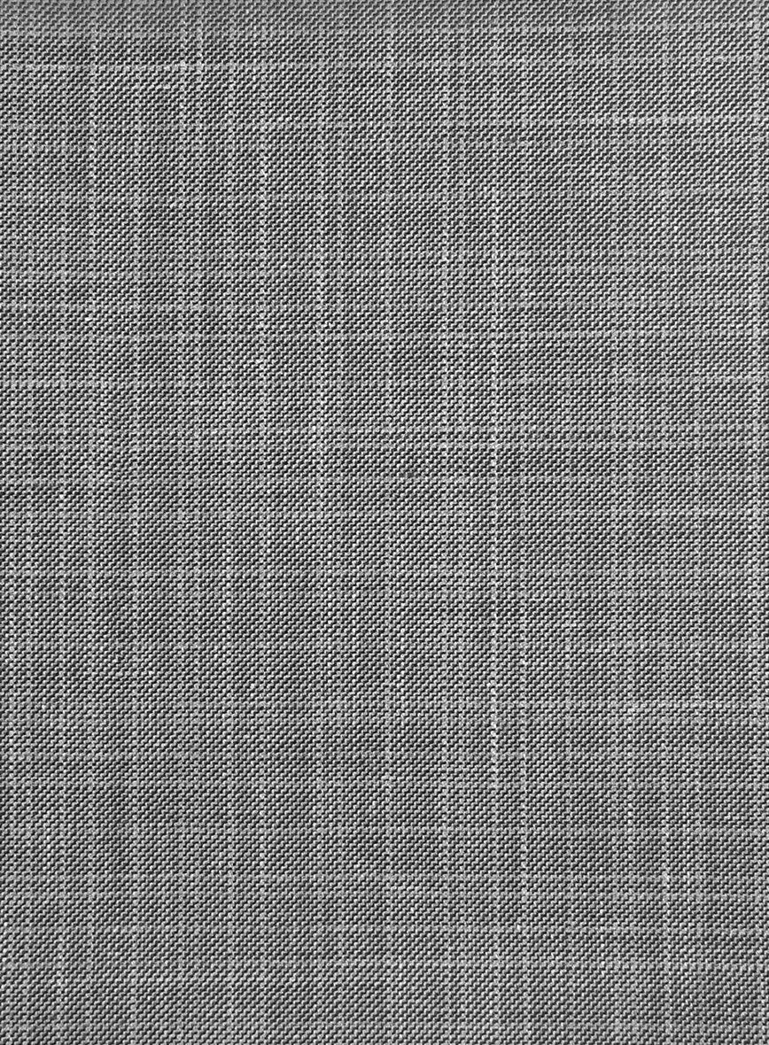 London Loom Gray Eufemia Wool Silk Linen Suit - Image 8