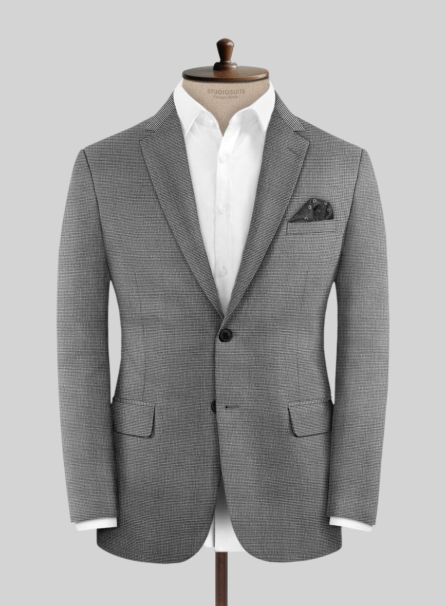 London Loom Gray Nailhead Wool Silk Linen Suit - Image 4