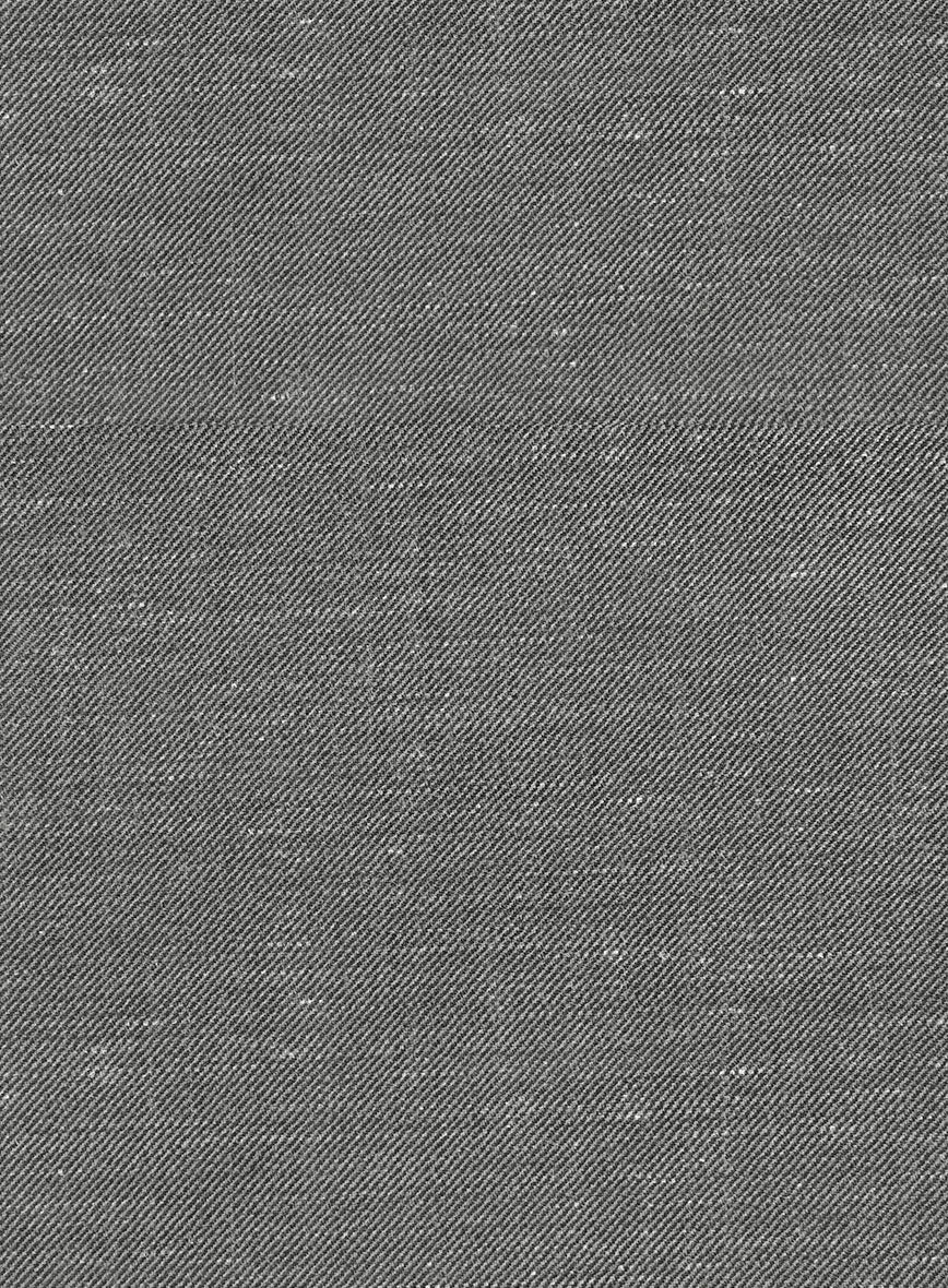 London Loom Gray Twill Wool Silk Linen Jacket - Image 4
