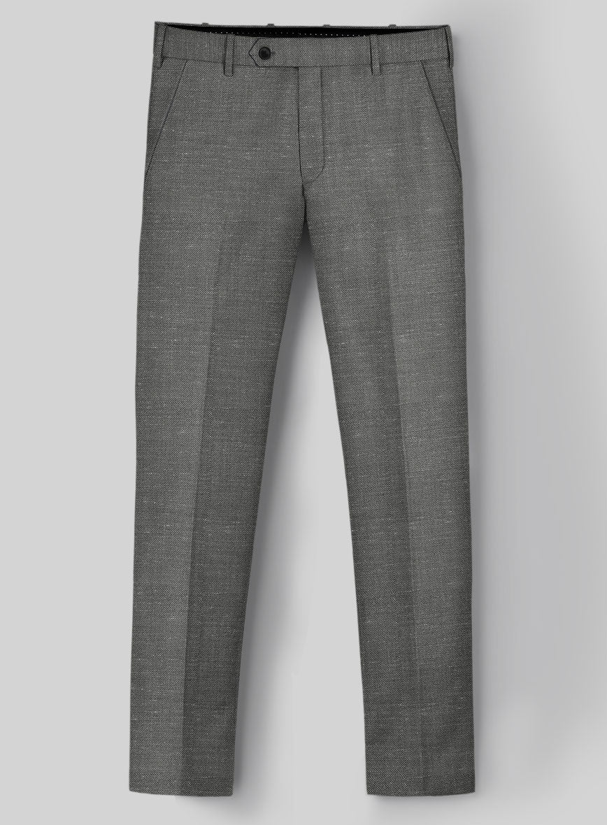 London Loom Gray Twill Wool Silk Linen Suit - Image 6