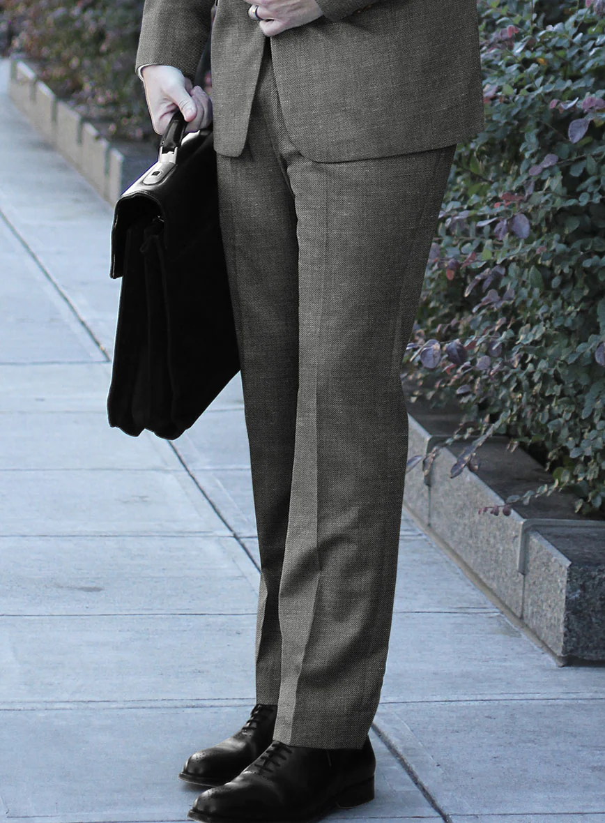 London Loom Gray Twill Wool Silk Linen Suit - Image 7