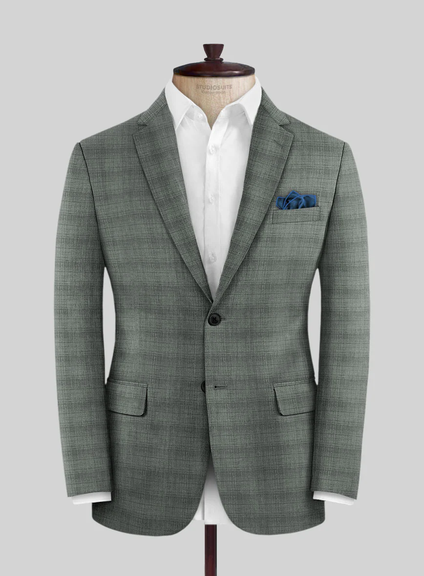 London Loom Green Bruna Wool Silk Linen Suit - Image 5