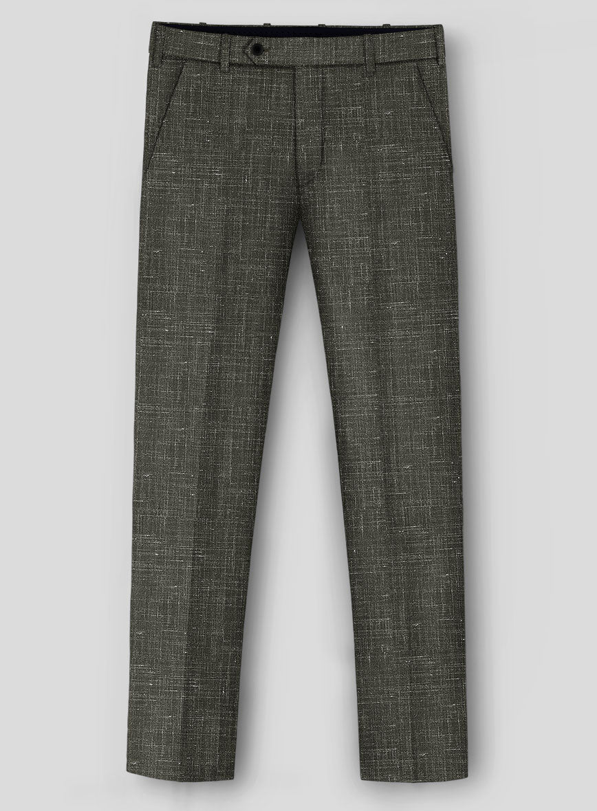 London Loom Green Kaelvo Wool Linen Pants - Image 2