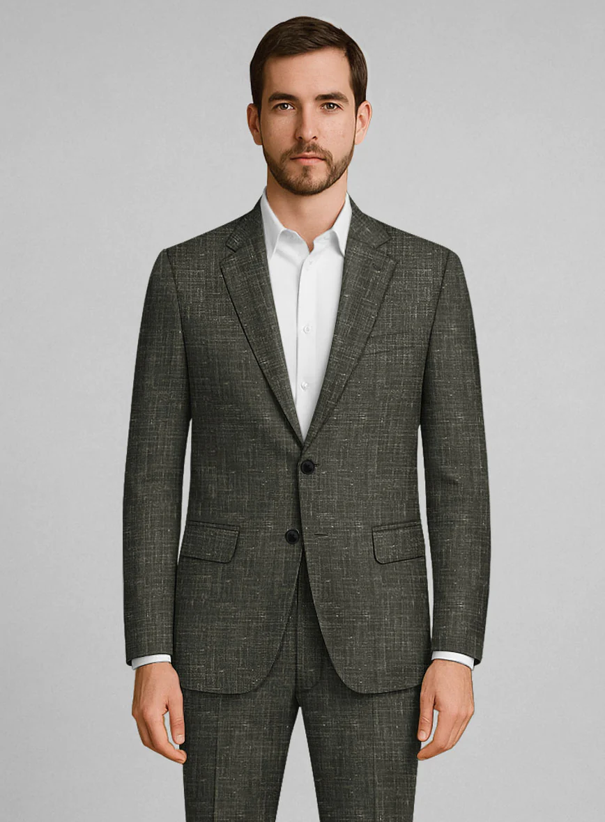 London Loom Green Kaelvo Wool Linen Suit - Image 3